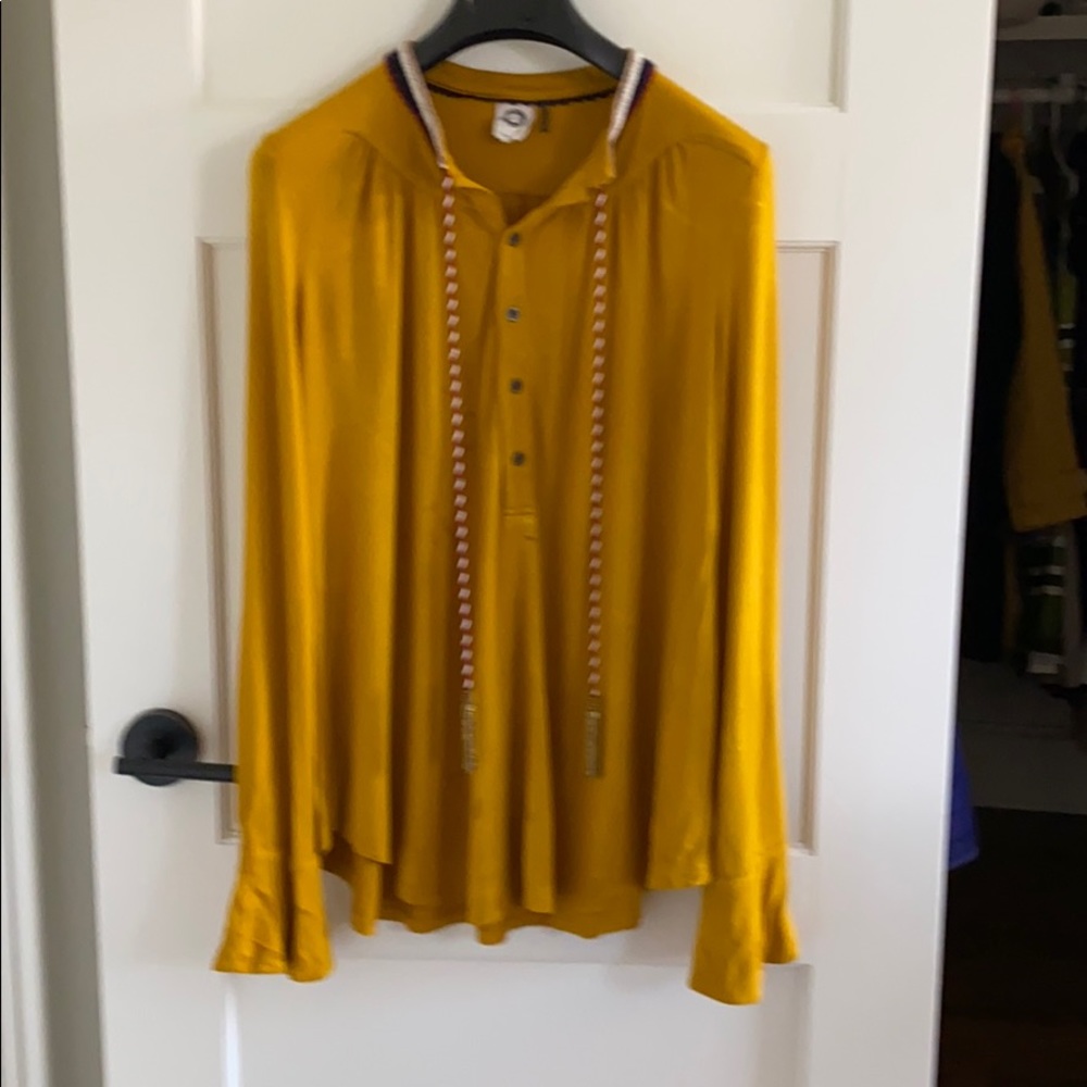 Golden yellow long sleeve top
